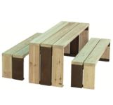 Mesa picnic Acedo madera mas acero corten Conjunto mesa picnic Acedo
