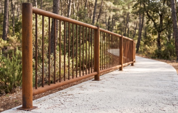barandilla para parques de acero corten terra