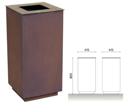papelera acero corten DARA