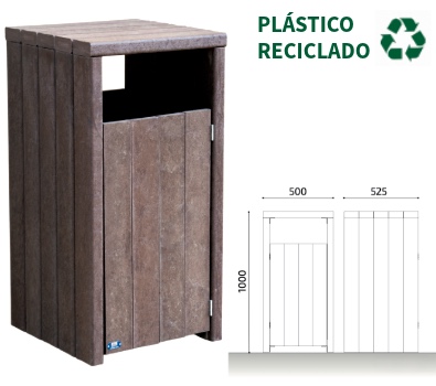 papelera plástico grove