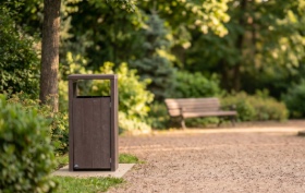 papelera corten reto instalada