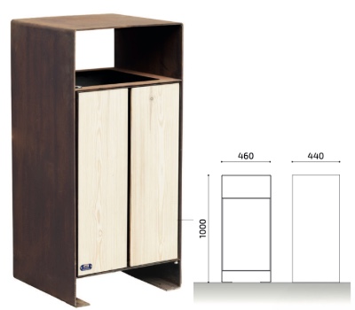 papelera acero corten DARA