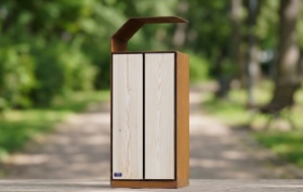 papelera corten y pino autoclave nero