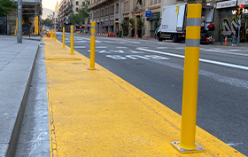 pilona flexible con placa